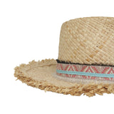 Chapeau Copacabana * Galon Rose, Noir et Ciel